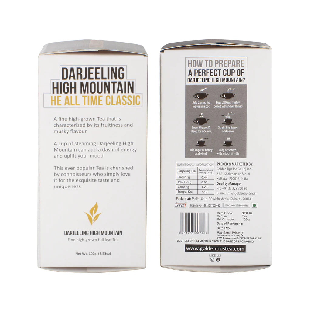 Golden Tips Darjeeling High Mountain Fine Loose Leaf Tea Pack