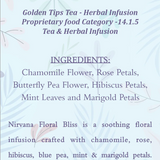 Golden Tips Nirvana Floral Bliss Herbal Infusion with Rose & Chamomile for Soft Petal-Drenched Evenings