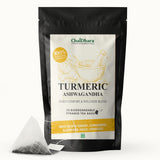 Gopaldhara Chaidhara Turmeric Ashwagandha with Darjeeling White Tea & Black Pepper to Maximize Curcumin Absorption Naturally -  Biodegradable Pyramid Tea Bags