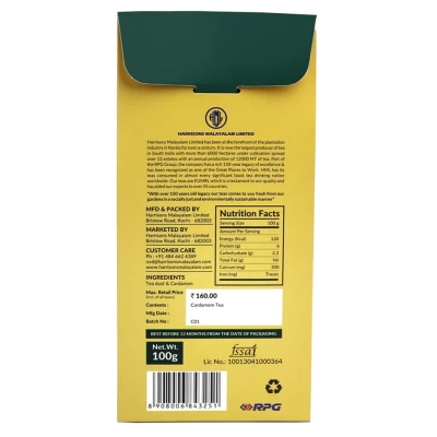 Harrisons Malayalam Cardamom Tea with Aromatic Green Pods