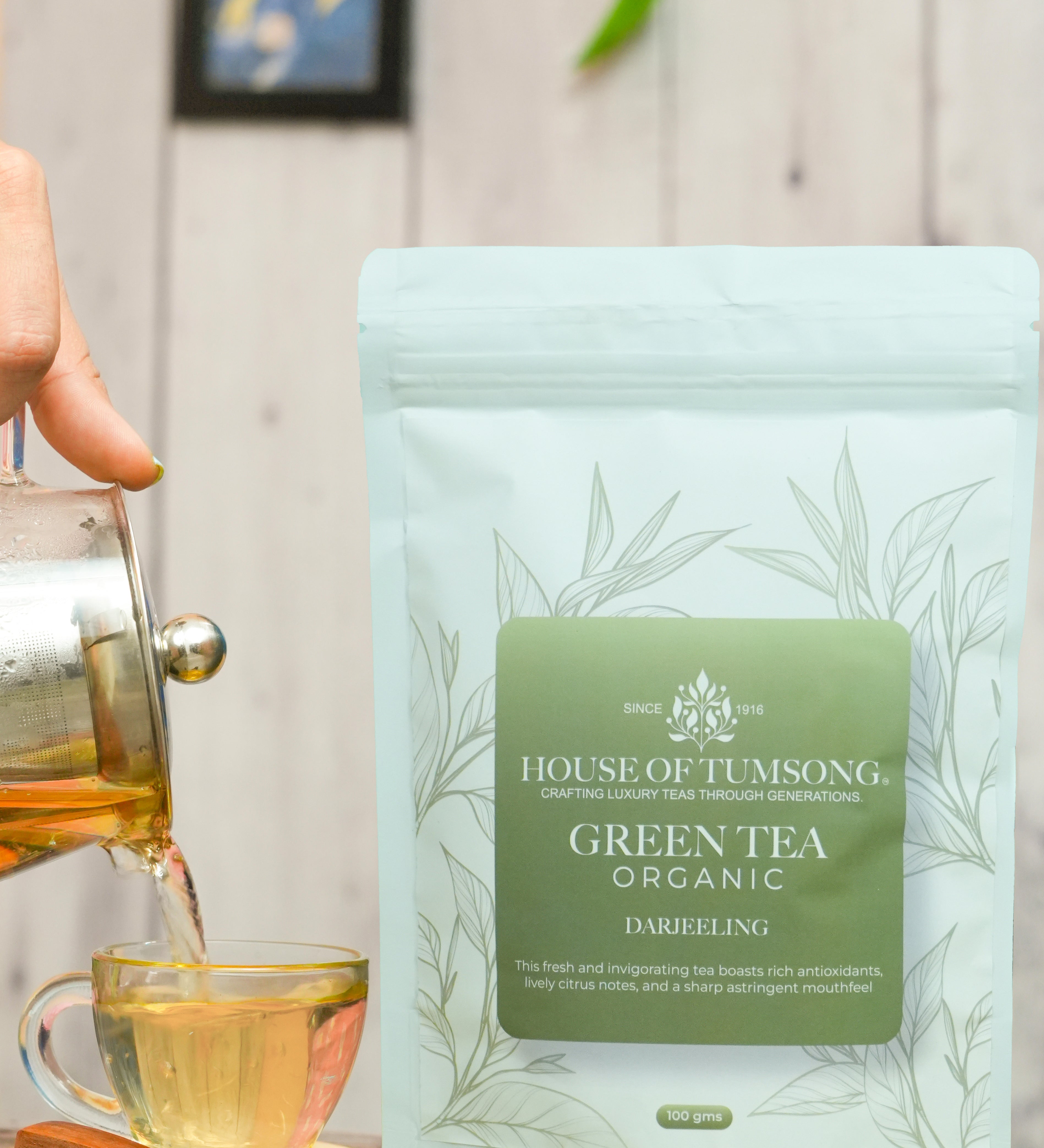 House of Tumsong Darjeeling Organic Green Tea Pack of 100g