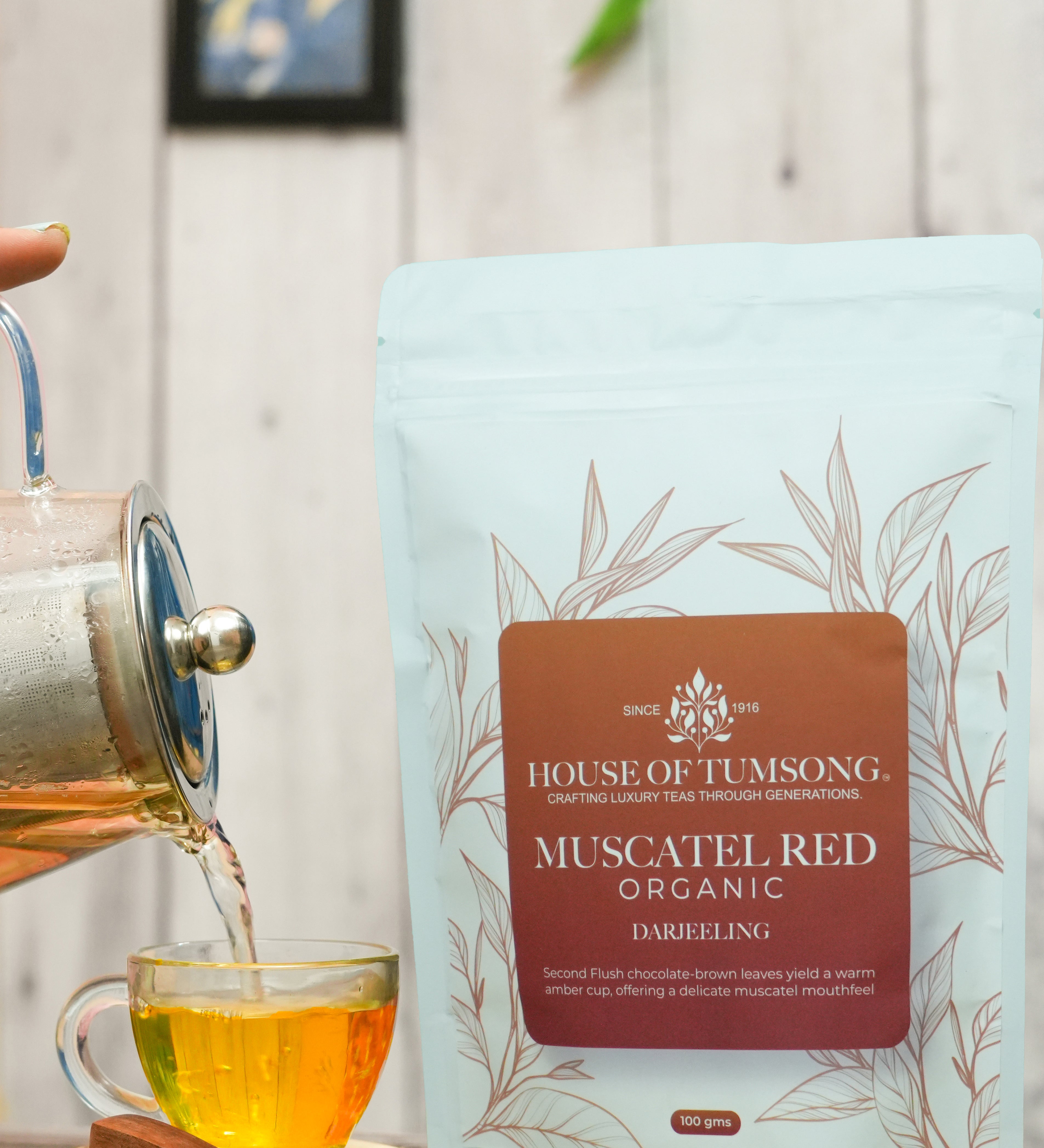 House of Tumsong Darjeeling Second Flush Muscatel Red Organic Tea Pack of 100g