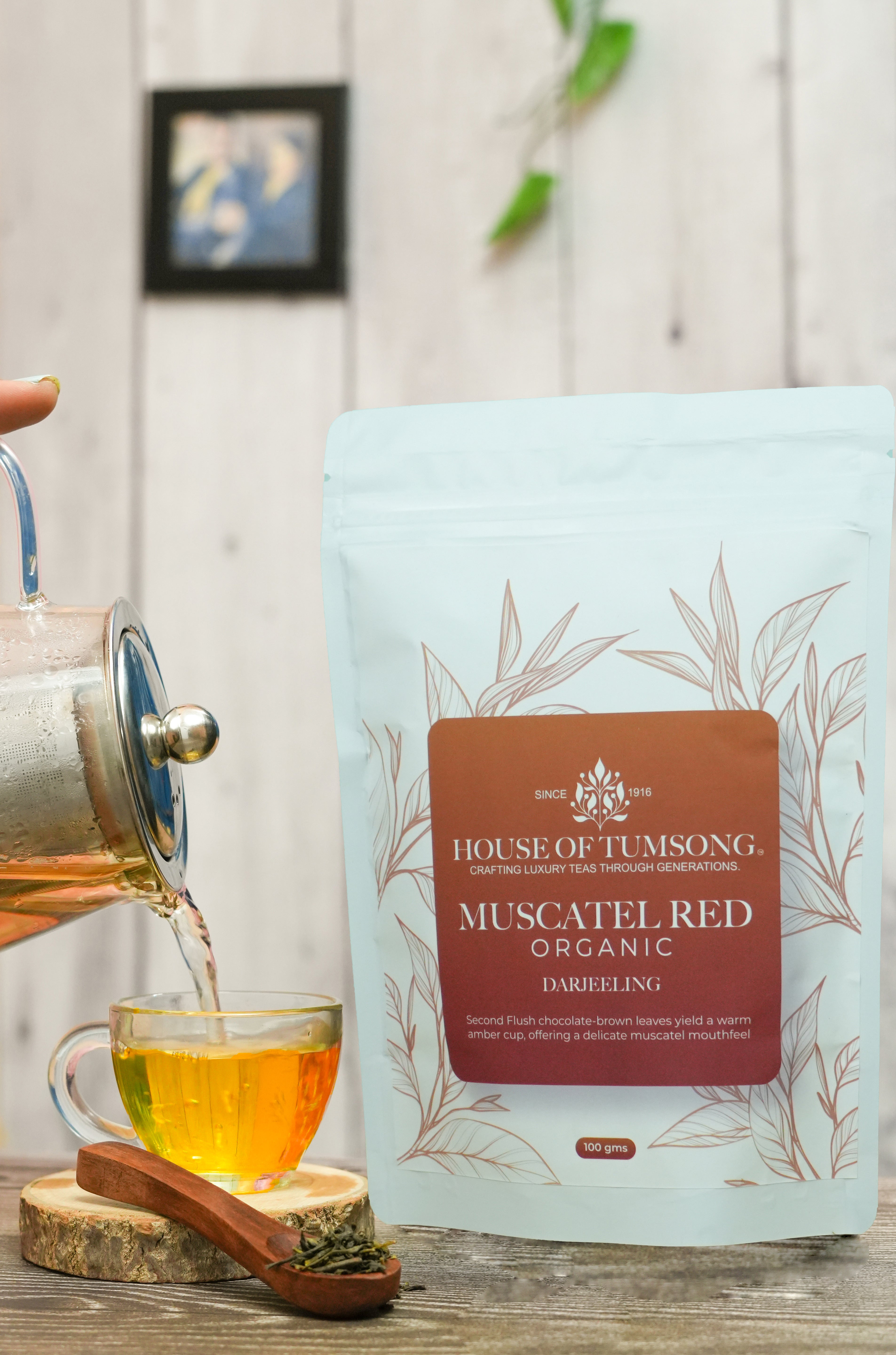House of Tumsong Darjeeling Second Flush Muscatel Red Organic Tea Pack of 100g