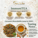 Kangra Tea House ImmuniTEA 100% Organic Ashwagandha Tumeric Tulsi Green Tea-Respiratory Calm and Stress Relief