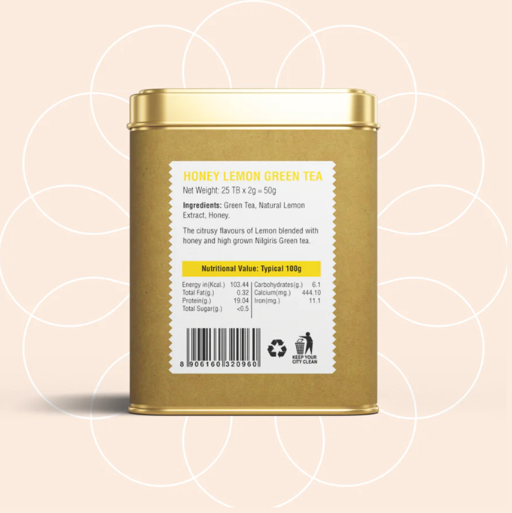 Iron Kettle Honey Lemon Green Tea Teabags with Natural Citrus Flavor