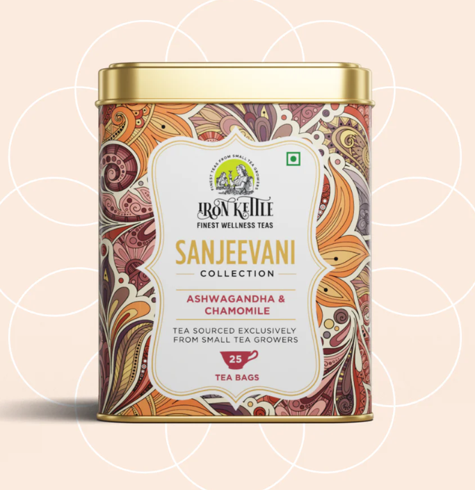 Iron Kettle Sanjeevani Ashwagandha and Chamomile blended with Green Tea