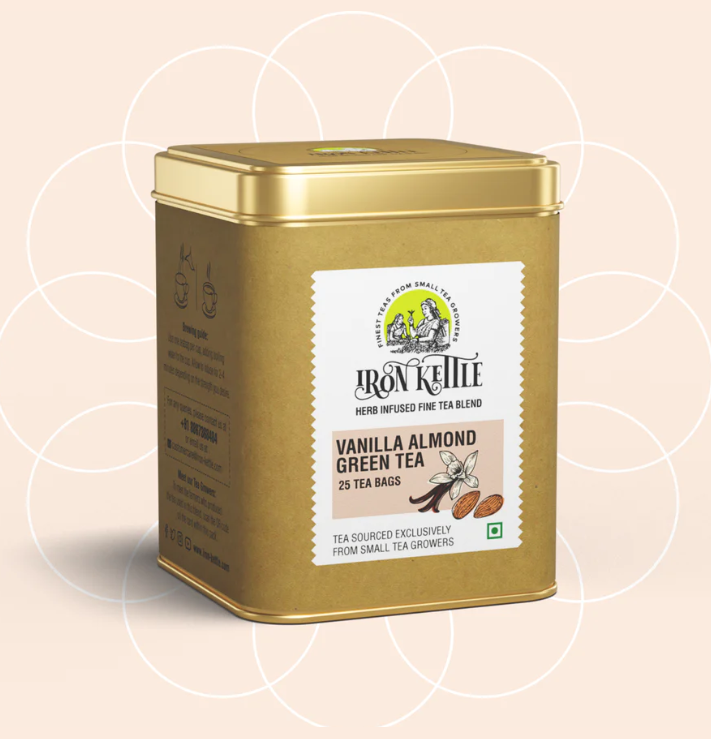 Iron Kettle Vanilla Almond Nilgiris Green Tea Teabags