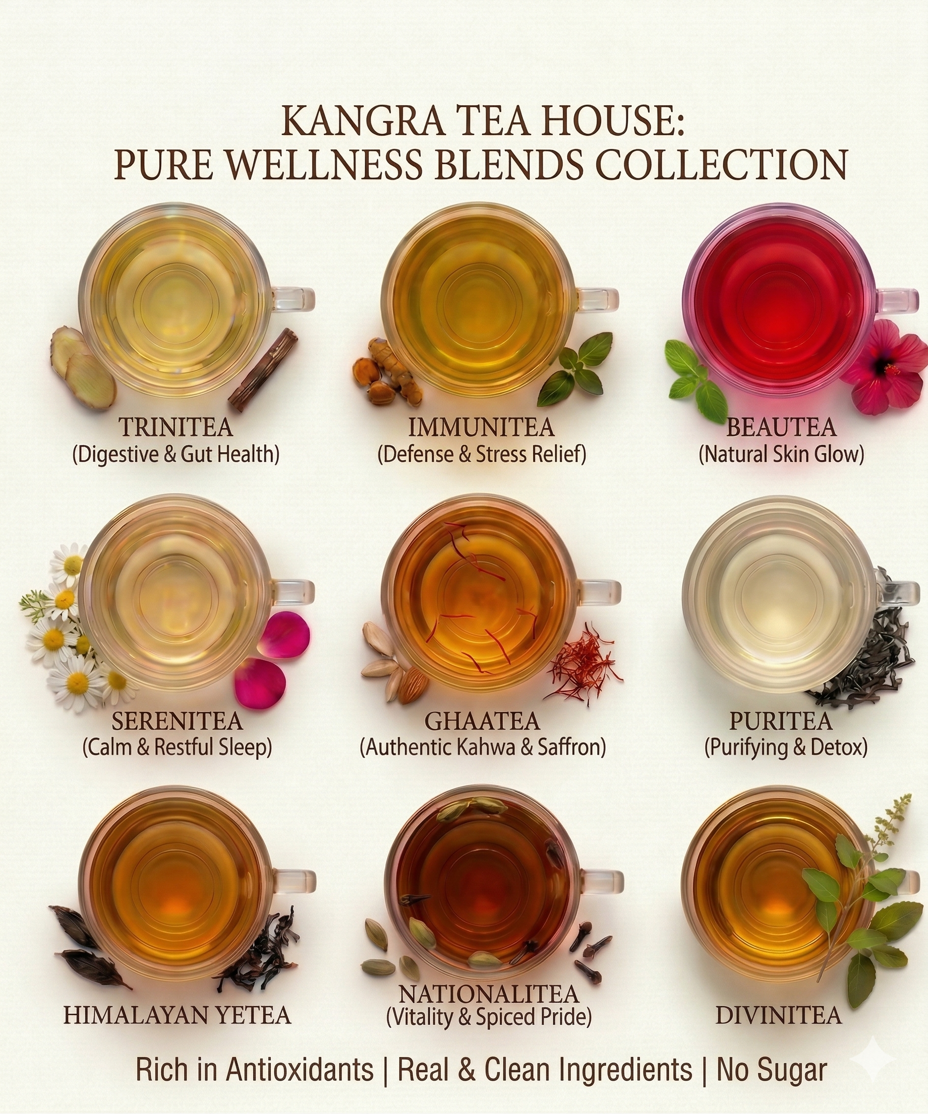 Kangra Tea House Premium Wellness Blends Collection with Health Benefits