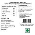 ImmuniTEA Label with nutritional information and ingredients.