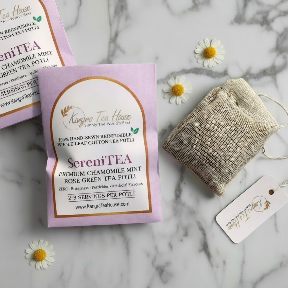 Kangra Tea House SereniTEA Premium Cotton Tea Potli