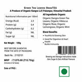 Kangra Tea House BeauTEA Label with Nutritional Information, Ingredients, and Benefits.