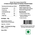SereniTEA Label with nutritional information, ingredients, and benefits