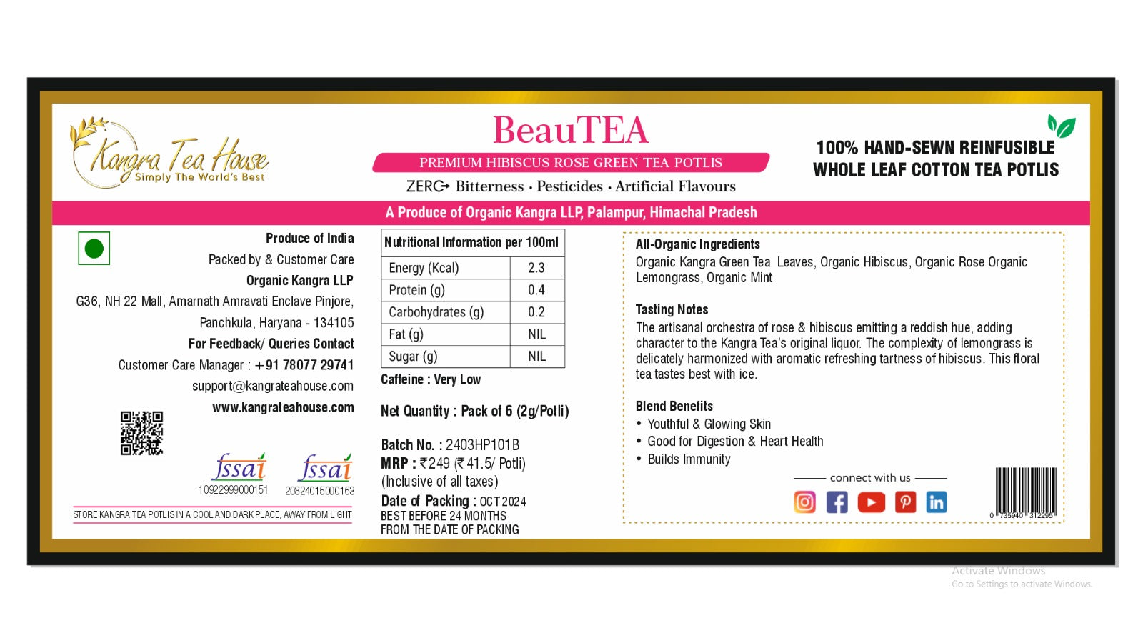 BeauTEA Packaging Details
