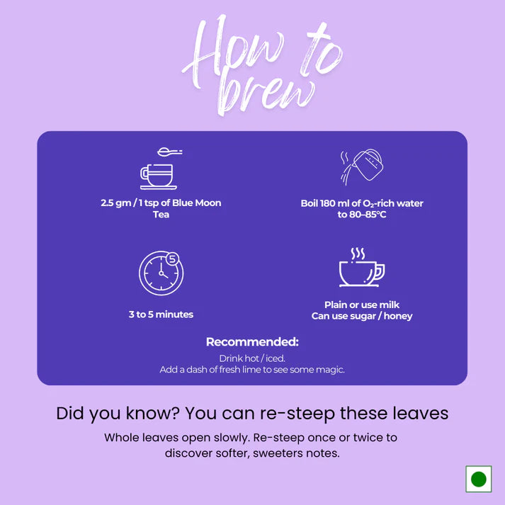 Instructions for Brewing Blue Moon Tea