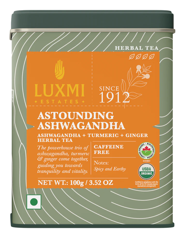 Luxmi Estates Astounding Ashwagandha Herbal Tea Canister