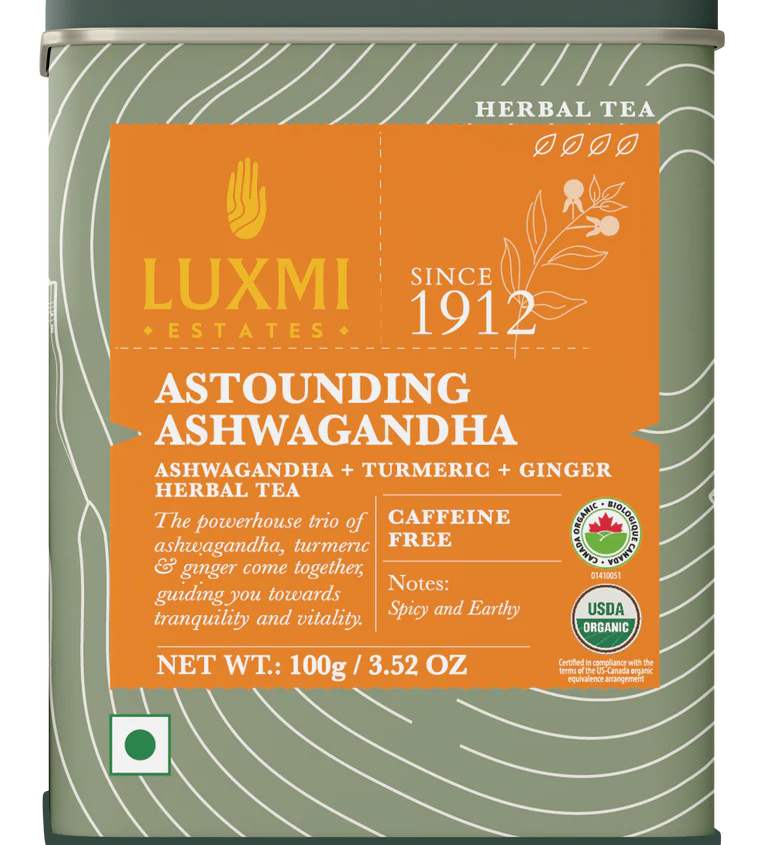 Luxmi Estates Astounding Ashwagandha Herbal Tea Canister