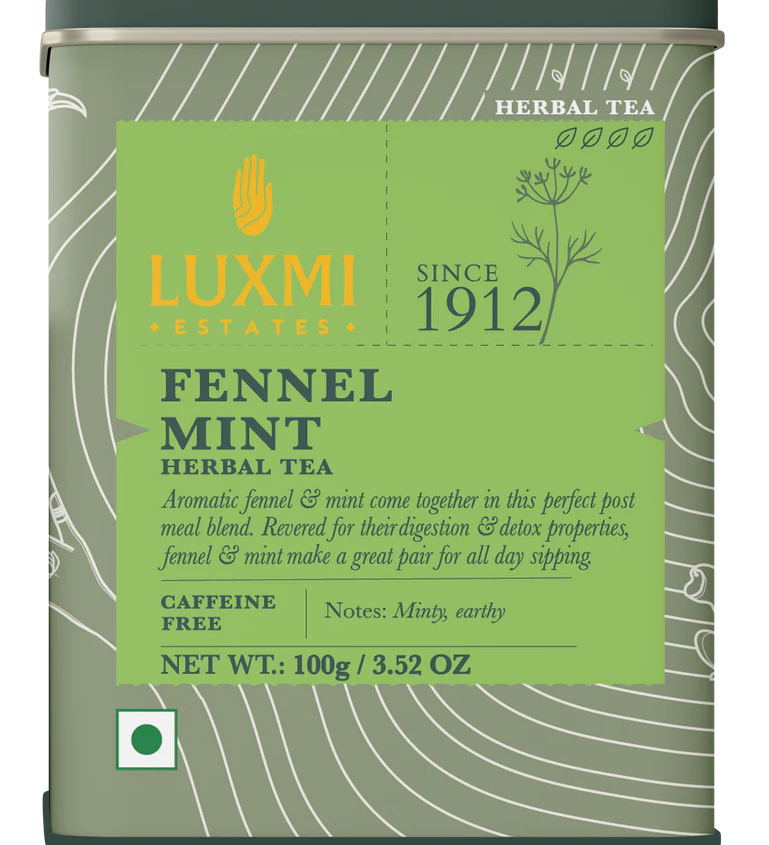 Luxmi Estates Organic Fennel Mint Tea Pack