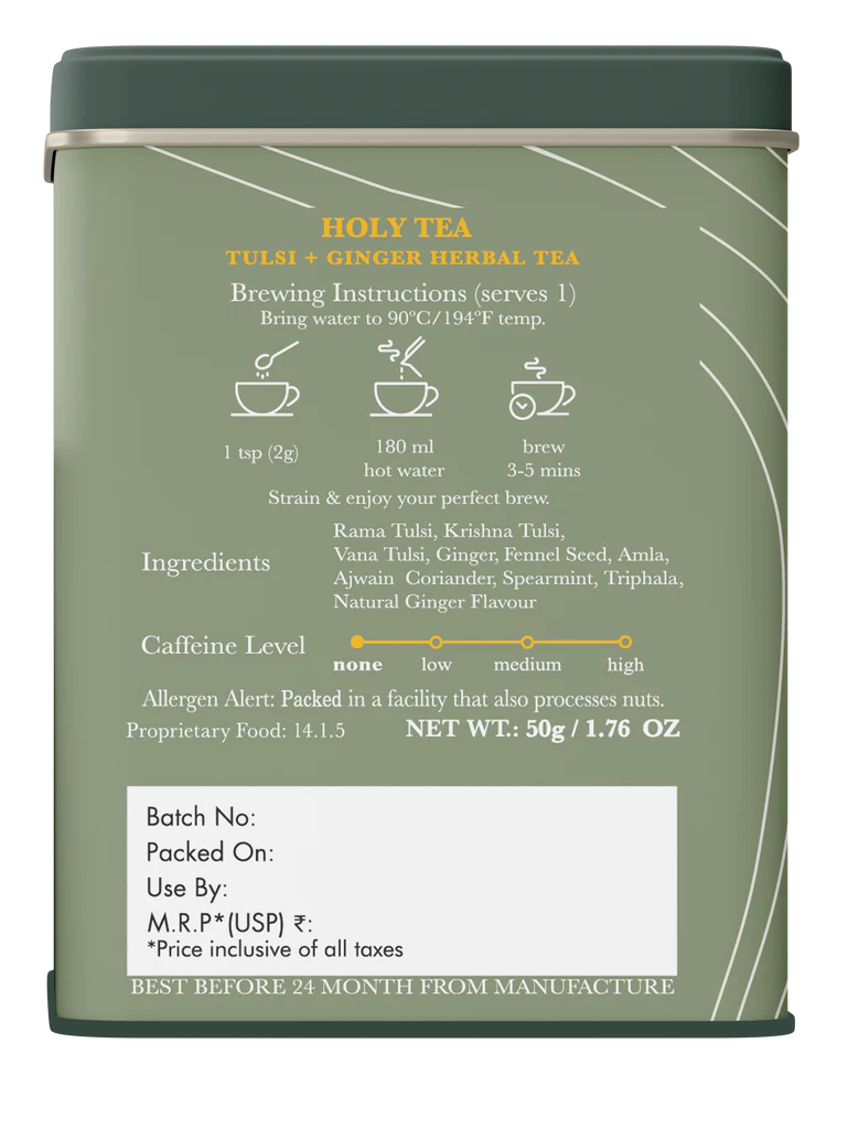 Luxmi Estates Organic Holy Infusion of Ginger and Tulsi