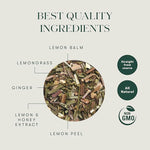 Luxmi Lemon Balm Honey Ginger Tea Ingredients