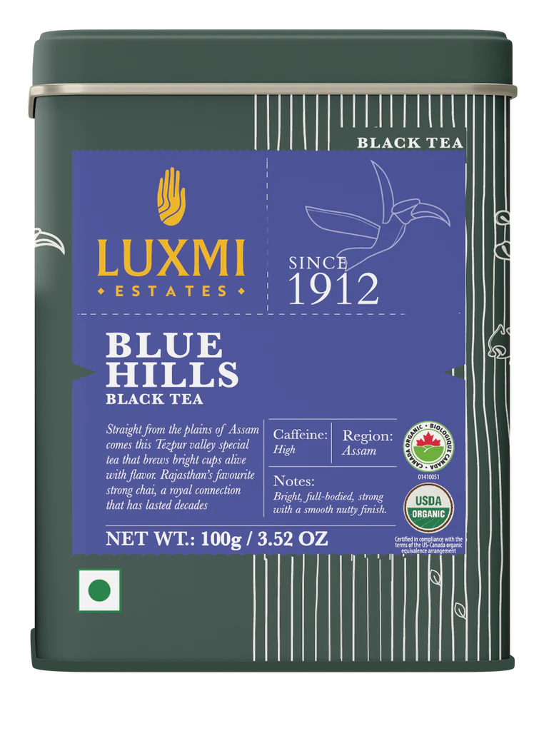 Luxmi Tea Blue Hills Black Tea Box