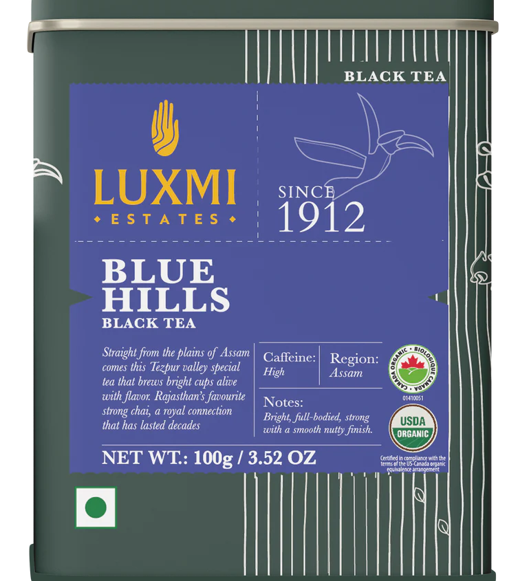 Luxmi Tea Blue Hills Black Tea Box