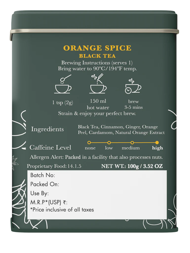 Luxmi Tea Citrusy Orange Spice Organic Darjeeling Black Tea