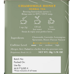 Luxmi Tea Organic Chamomile Honey Herbal Tea with Brewing Instructions