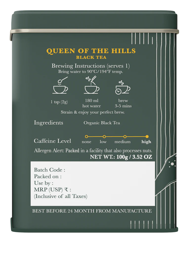 Luxmi Tea Queen of the Hills Peachy Organic Darjeeling Black Tea with Mild Floral Notes