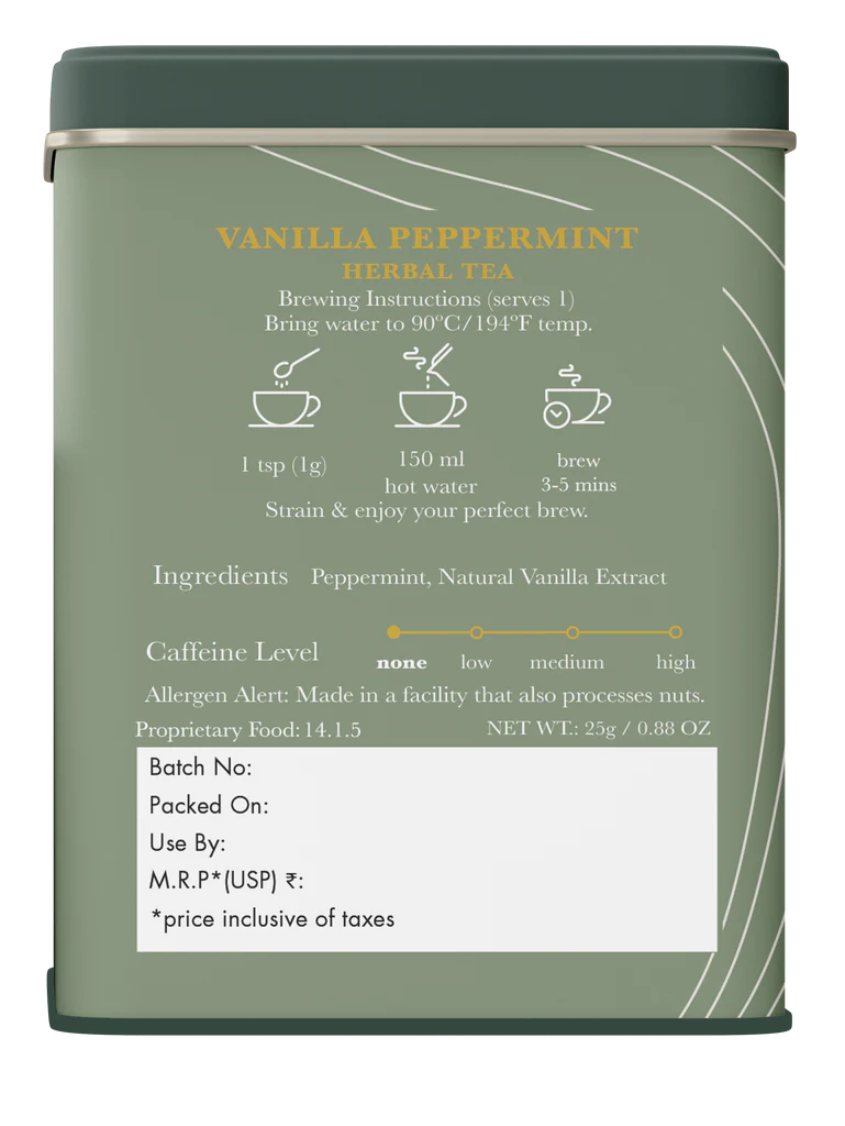 Luxmi Tea Vanilla Peppermint Herbal Infusion