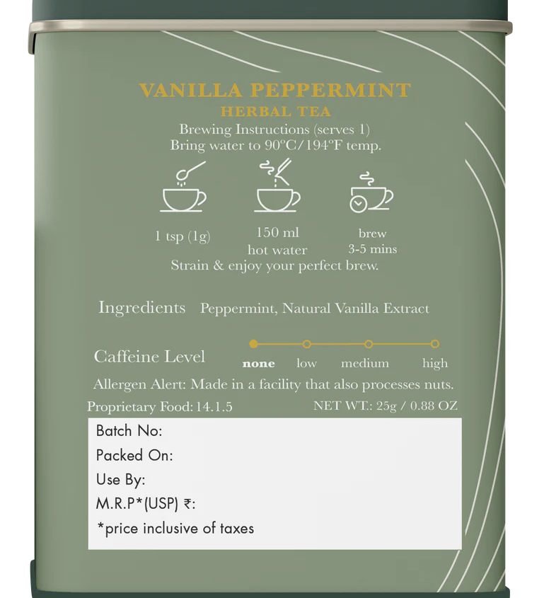 Luxmi Tea Vanilla Peppermint Herbal Infusion