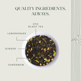 Luxmi Tea Lively and Invigorating Bombay Cutting Chai Organic Assam CTC Blend with Lemongrass, Ginger and Cardamom