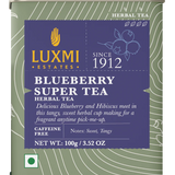 Luxmi Tea Organic Blueberry Super Herbal Infusion with Zesty Hibiscus, Orange Peel, and Cinnamon - Anytime Pick-Me-Up