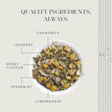 Luxmi Tea Organic Chamomile Honey Herbal Infusion with Lavender, Lemongrass and Spearmint - Tranquility in Every Sip