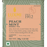 Luxmi Tea Organic Fruity Peach Mint Herbal Infusion - Summer Brew for Freshness and Hydration
