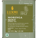 Luxmi Tea Organic Moringa Mint Herbal Infusion for Digestive Wellness and Vitality - Powerhouse Blend