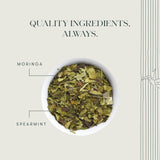Luxmi Tea Organic Moringa Mint Herbal Infusion for Digestive Wellness and Vitality - Powerhouse Blend