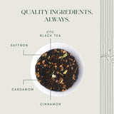Luxmi Tea Premium Saffron Spice Chai - Organic Assam CTC Blend with Cardamom and Cinnamon