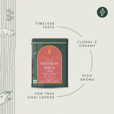 Luxmi Tea Premium Saffron Spice Chai - Organic Assam CTC Blend with Cardamom and Cinnamon