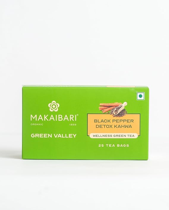 Makaibari Green Valley Black Pepper Detox Kahwa Wellness Green Tea Box