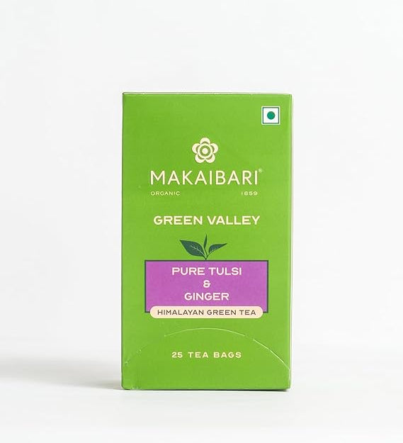 Makaibari Green Valley Pure Tulsi and Ginger Himalayan Green Tea Box