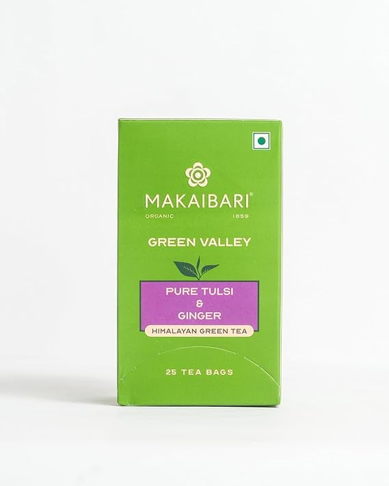 Makaibari Green Valley Pure Tulsi and Ginger Himalayan Green Tea Box
