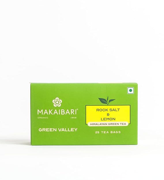Makaibari Green Valley Rock Salt and Lemon Tea Box with 25 Tea Bags