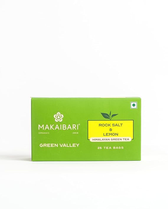 Makaibari Green Valley Rock Salt and Lemon Tea Box with 25 Tea Bags
