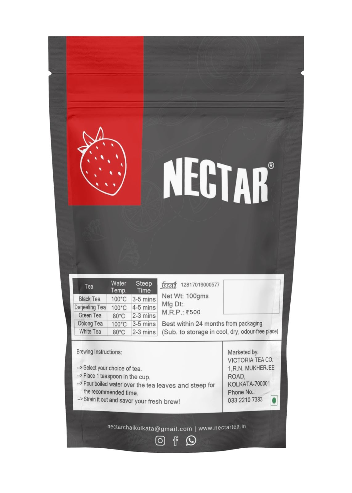 Nectar Artisanal Strawberry Green Tea Pack