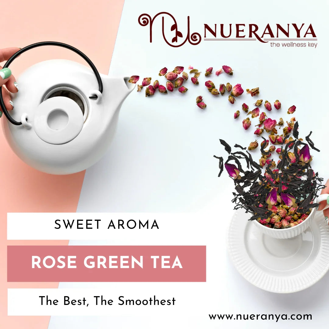 Nueranya Floral Assam Green Tea Blend with Rose Petals