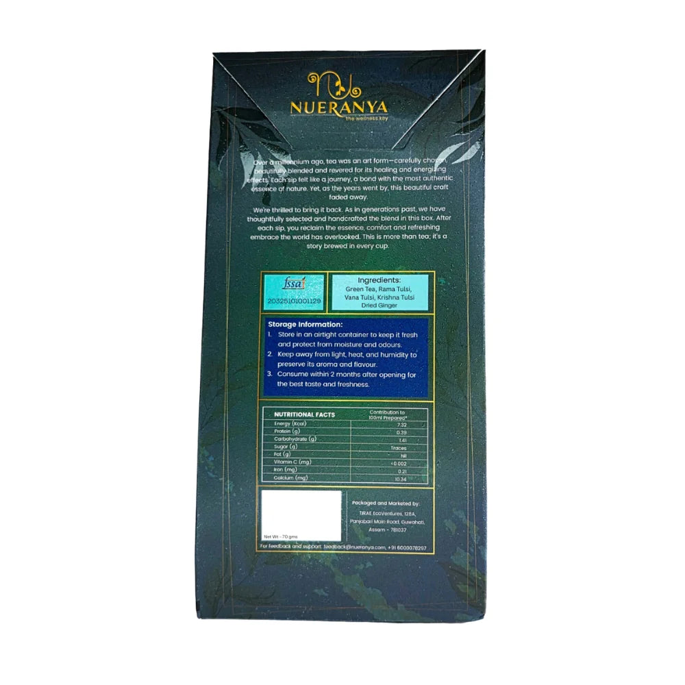 Nueranya Tulsi Ginger Assam Green Tea Pack