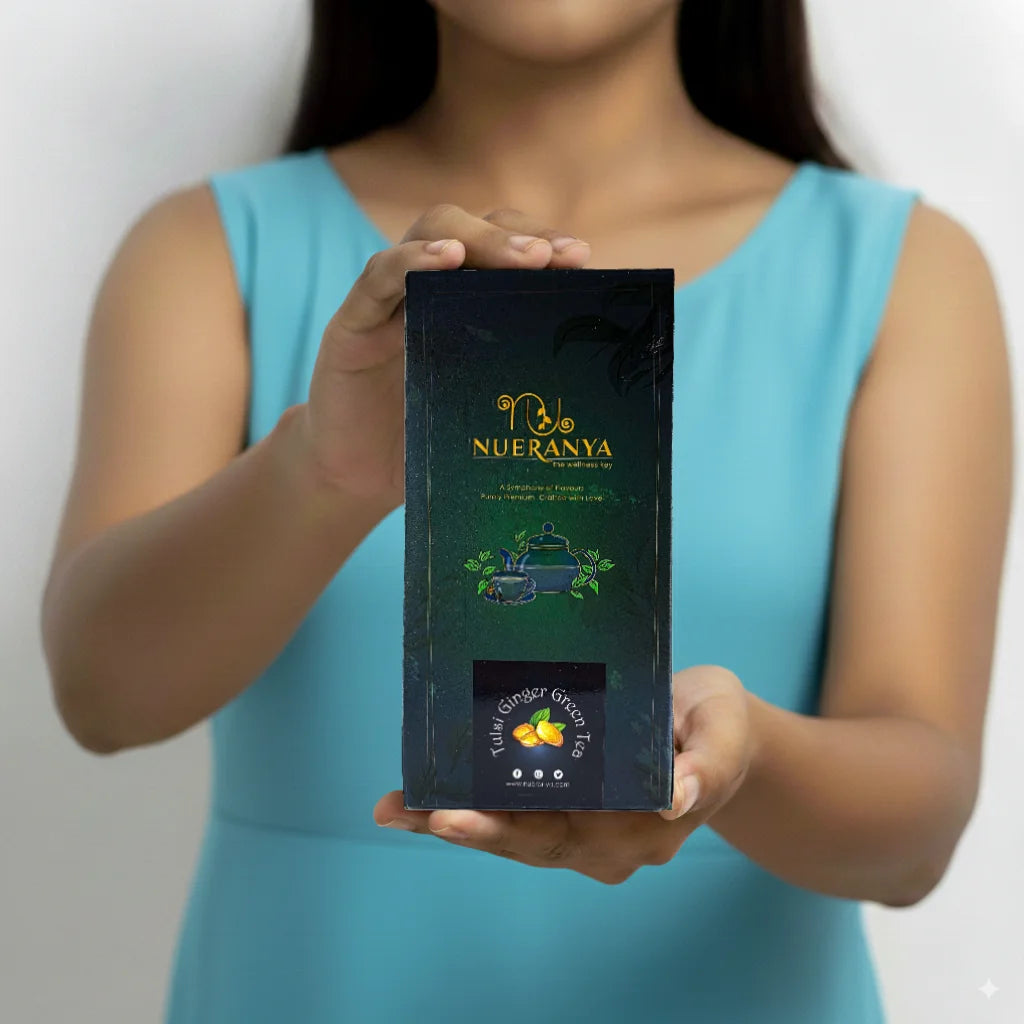 Nueranya Tulsi Ginger Green Tea Box