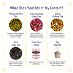 Oh Cha Discoverers Box with 4 Tea Flavours, Tea Infuser and Honey