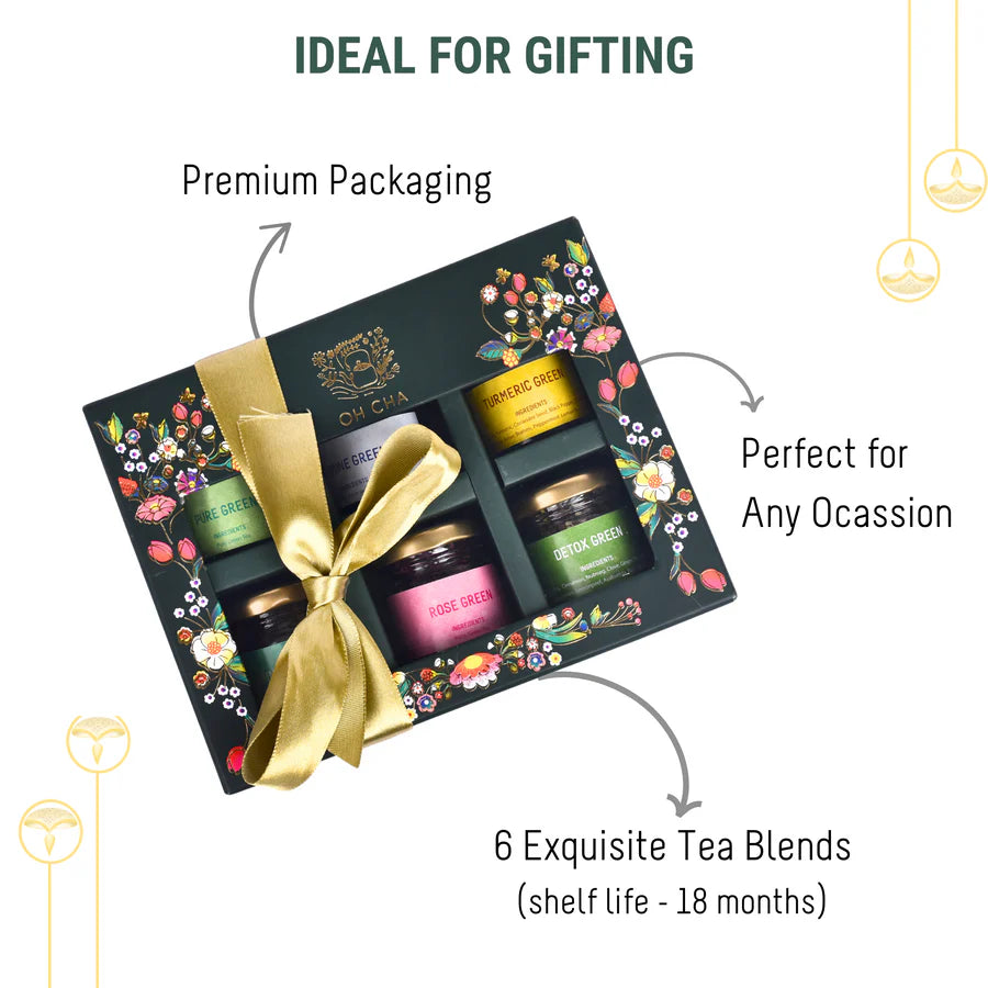 Oh Cha Green Tea Box of 6 Exquisite Tea Blends