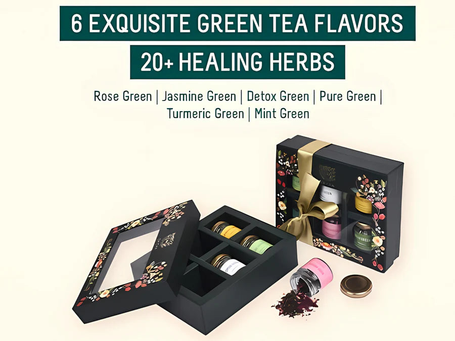 Oh Cha Green Tea Box with Six Exquisite Green Tea Flavours